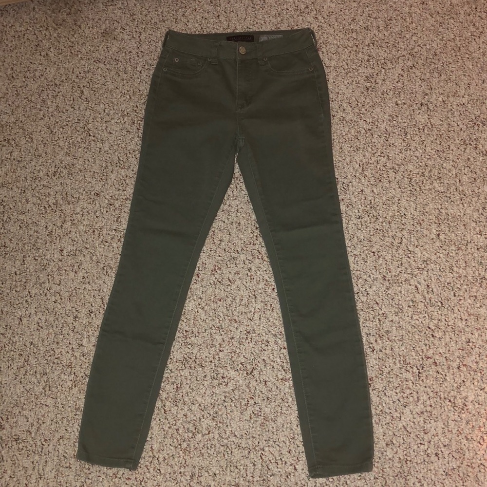 Dark Green High Waisted Aeropostale Jeggings
